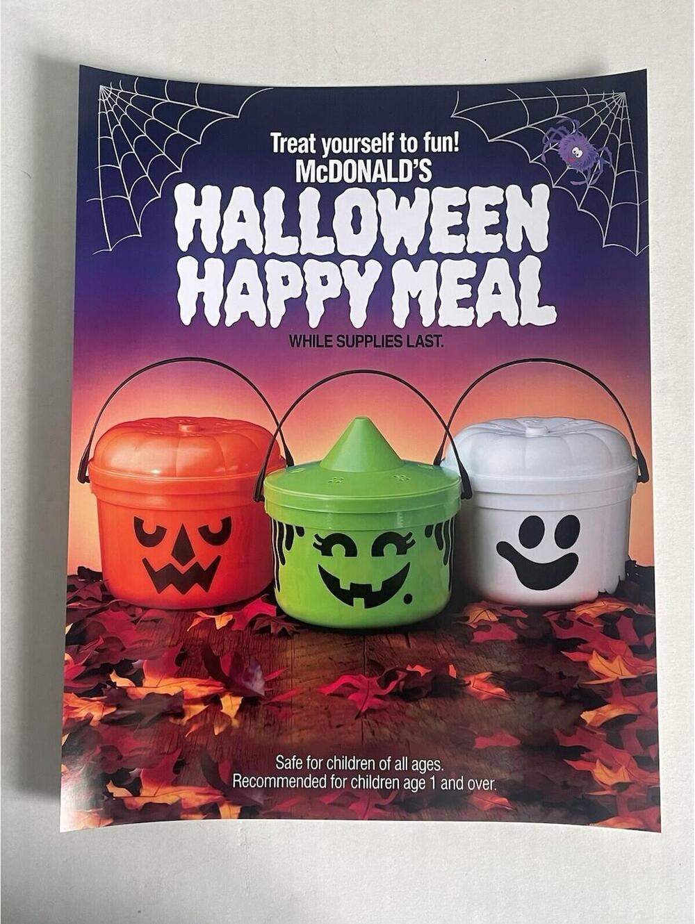 McDonalds Halloween Bucket Happy Meal REPRINT Display Ad Sign Poster McDonald’s